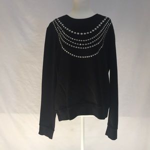 Kate Spade Pearl embellished black sweatshirt.